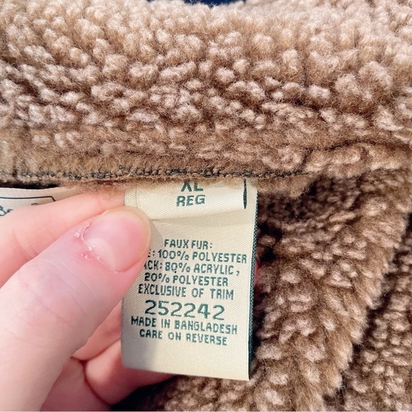 NWT L.L. Bean Faux Fur Brown Jacket Size XL - Picture 11 of 14